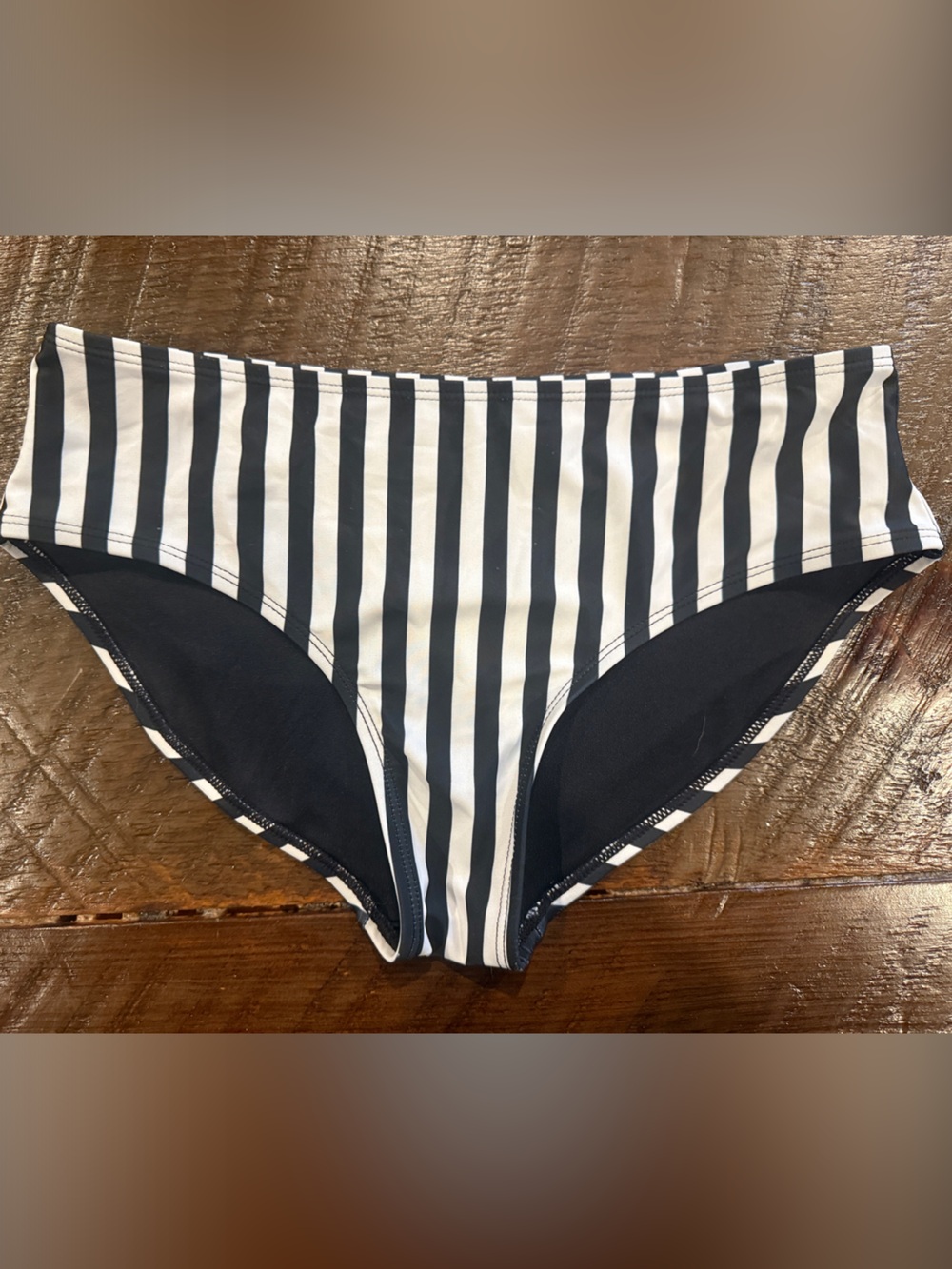 Old Navy Black and White Striped Girls Swim Bottoms